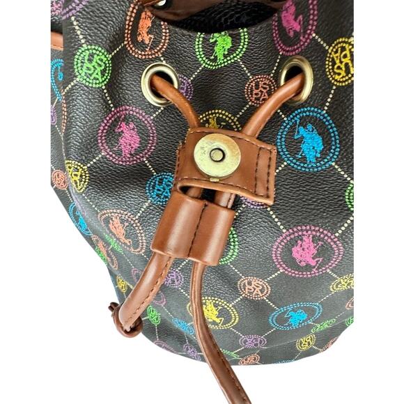 U.S. Polo Assn. Rainbow Logo Drawstring Backpack Purse – Cute & Functional - Picture 12 of 16